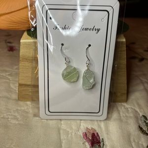 Raw fluorite earrings